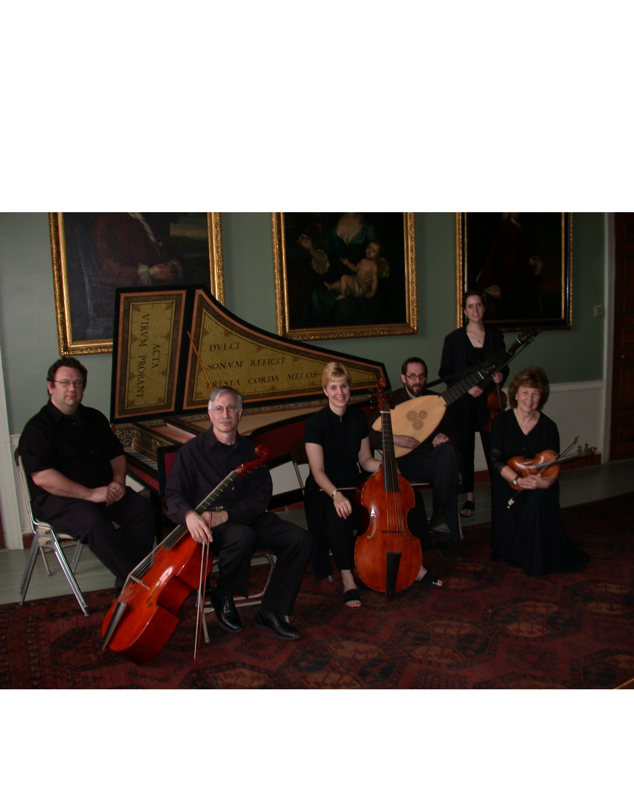 Ensemble Soleil members with gueast artists Alexander Bauhardt,harpsichord Joelle Morton,viol and Susanna Ogata, violin